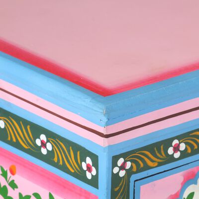vidaXL Hand-Painted Sideboard Multicolor 43.3"x11.8"x29.9" Solid Mango Wood