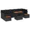 vidaXL Garden Sofa Set with Storage 8 pcs Black Poly rattan