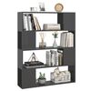 vidaXL Book Cabinet Room Divider High gloss grey Engineered wood Medium