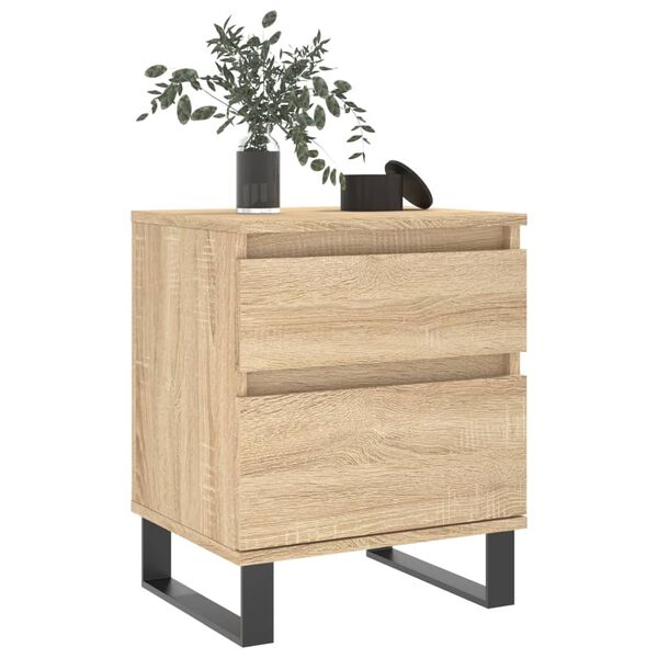 vidaXL Bedside Cabinet Set of 2 Sonoma Oak Engineered wood, metal Medium