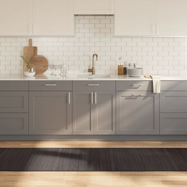 vidaXL Rug Rectangular Dark Brown 27.6x393.7" Bamboo