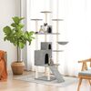 vidaXL Cat Tree Light grey Engineered wood, plush, sisal Large