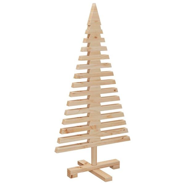 vidaXL Wooden Christmas Tree for Decoration 35.4" Solid Wood Pine