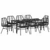 vidaXL Garden Dining Set 9 pcs Black Poly Rattan