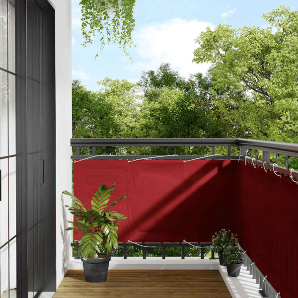 vidaXL Balcony Screen Red 75x1000 cm 100% Polyester Oxford