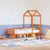 vidaXL Kids'Bed Roof Wax Brown Solid Pine Wood Medium Decorative Inlays