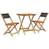 vidaXL Bistro Set Black Solid acacia wood, Polypropylene Medium Foldable