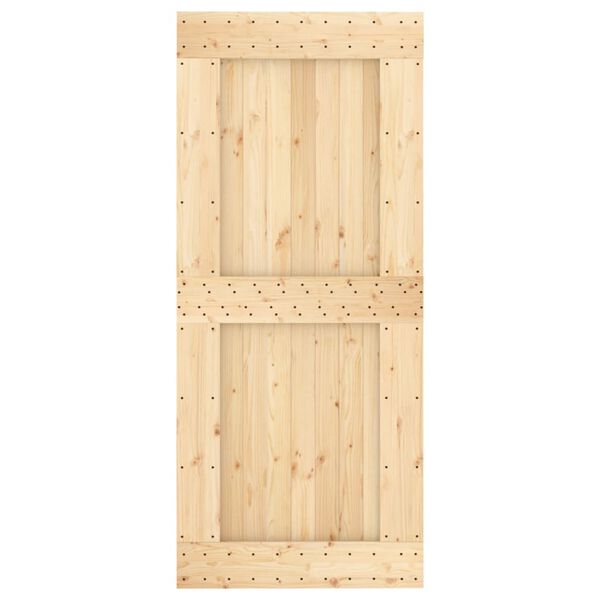 vidaXL Sliding Door with Hardware Set 35.4x82.7" Solid Wood Pine