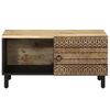 vidaXL Coffee Table Black Solid rough mango wood, iron Medium