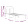 vidaXL Bed Frame White Powder-Coated Steel Single Bed Frame