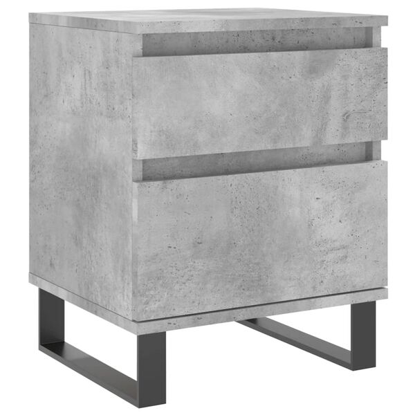 vidaXL Bedside Cabinet Concrete grey Engineered wood, Metal