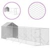 vidaXL Outdoor Dog Kennel Silver Galvanized steel, polyethylene
