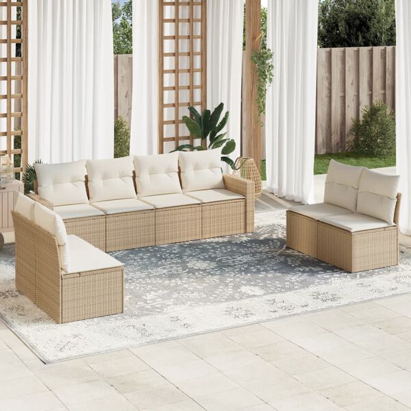 vidaXL Garden Sofa Set Beige