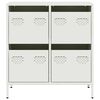 vidaXL Sideboard White Cold-rolled Steel Medium Sideboard Rectangular
