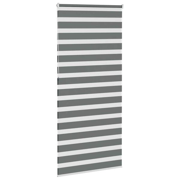 vidaXL Zebra Blind Dark Grey Polyester 41.3x90.6 in Height-Adjustable