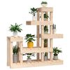 vidaXL Plant Stand Natural wood Solid Pine Wood Medium Decorative Inlays