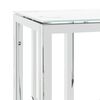 vidaXL Console Table Silver, White Marble Finish
