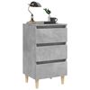 vidaXL Bed Cabinet Concrete grey Engineered wood, solid eucalyptus wood
