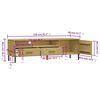 vidaXL TV Cabinet Brown Solid pine wood, metal Medium TV Cabinet