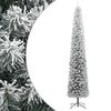 vidaXL Slim Christmas Tree Green and white PVC, metal Slim