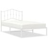vidaXL Bed Frame White Steel Single Bed Frame Rectangular Modern