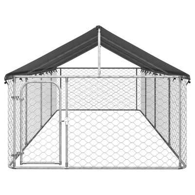 vidaXL Outdoor Dog Kennel with Roof 236.2"x78.7"x59.1"