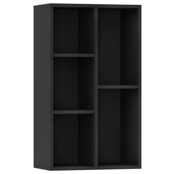 vidaXL Book Cabinet Black Engineered Wood Medium Book Cabinet