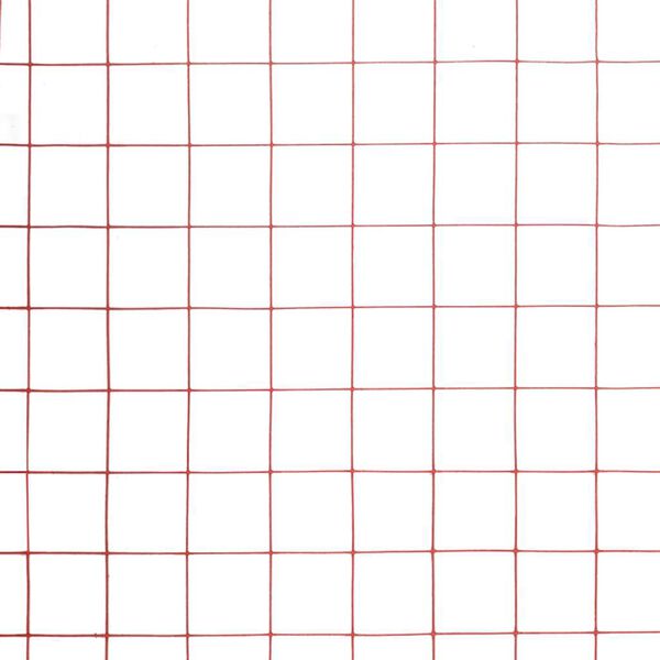 vidaXL Chicken Wire Fence Steel with PVC Coating 82.0x4.9' Red