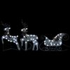 vidaXL Reindeer And Sleigh Christmas Decoration Set of 6 Silver
