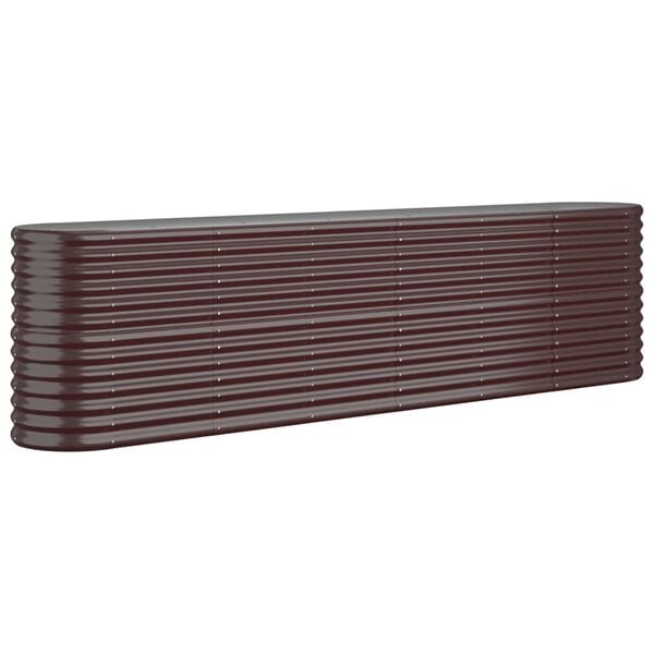 vidaXL Garden Raised Bed Brown Powder-coated steel 102.4 x 15.7 x 26.8 in