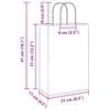 vidaXL Paper Bags 50 pcs with Handles White 21x11x31 cm