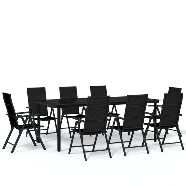 vidaXL Garden Dining Set Black