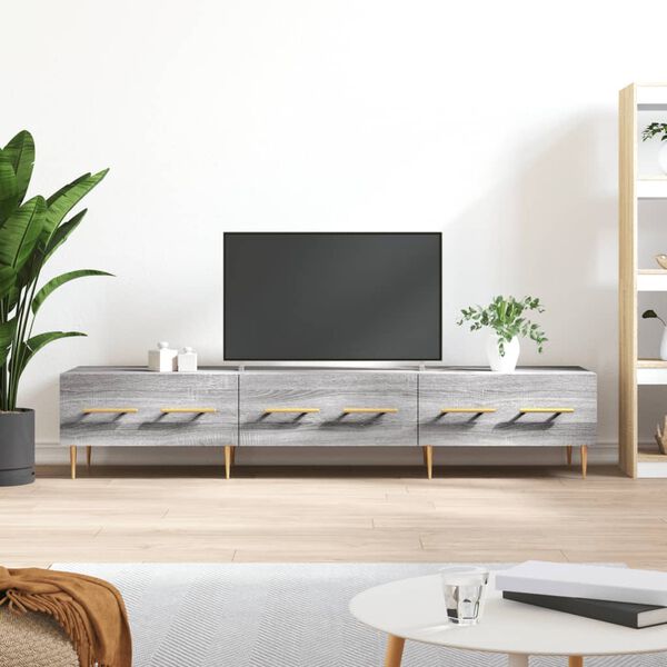 vidaXL TV Cabinet Grey Sonoma Engineered Wood, Iron Large TV Cabinet
