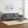 vidaXL Sofa Bed Dark Grey Polyester Fabric 2-seater