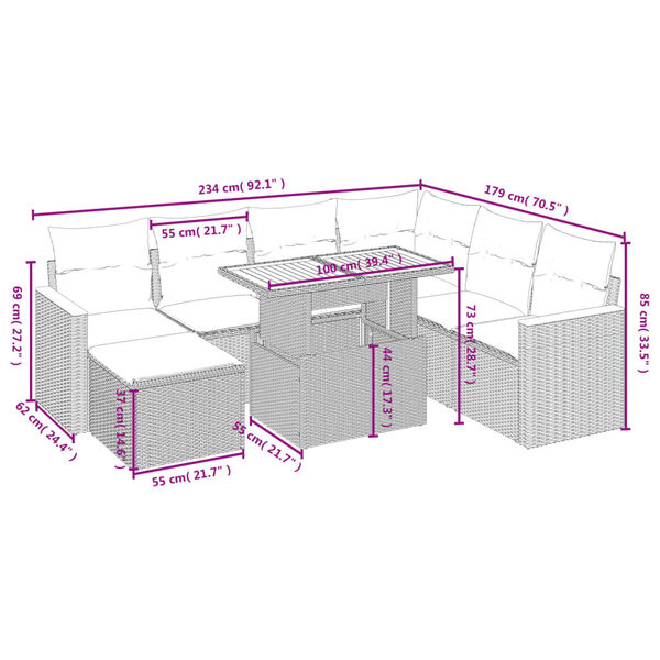 vidaXL Garden Sofa Set Beige
