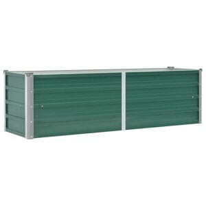 vidaXL Raised Bed Green Galvanized steel 63.0 x 15.7 x 17.7 in Durable