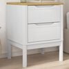 vidaXL Bedside Cabinet White Solid Pine Wood Small Bedside Cabinet
