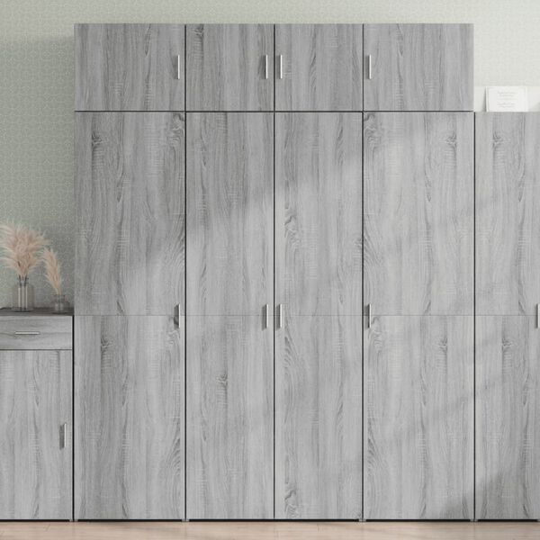 vidaXL Storage Cabinet Grey Sonoma 31.5x16.7x88.6" Engineered Wood