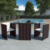 vidaXL Garden Dining Set Brown, Cream white