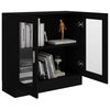 vidaXL Vitrine Cabinet Black Engineered Wood 32.5 x 12.0 x 31.5 in
