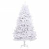 vidaXL Artificial Hinged Christmas Tree White PVC, Metal Large