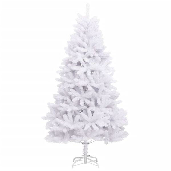 vidaXL Artificial Hinged Christmas Tree White PVC, Metal Large