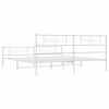 vidaXL Bed Frame White Powder-Coated Steel Double Storage Bed Frame
