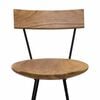 vidaXL Bar Stool Natural teak, Black Solid teak wood, Iron Standard