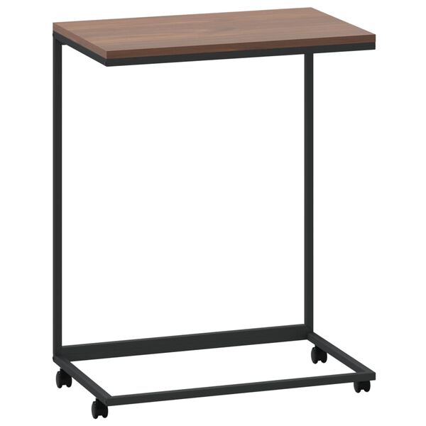 vidaXL Side Table Black and Brown Engineered wood and iron