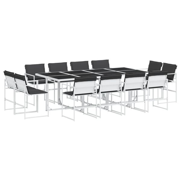 vidaXL Garden Dining Set White, Anthracite