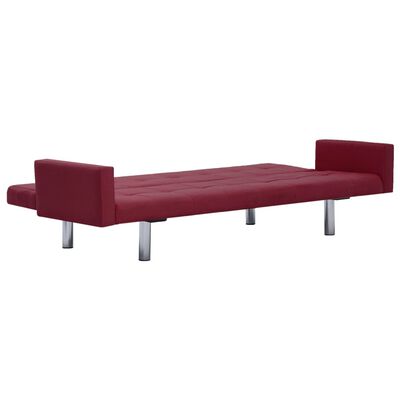 vidaXL Sofa Bed with Armrest Wine Red Fabric