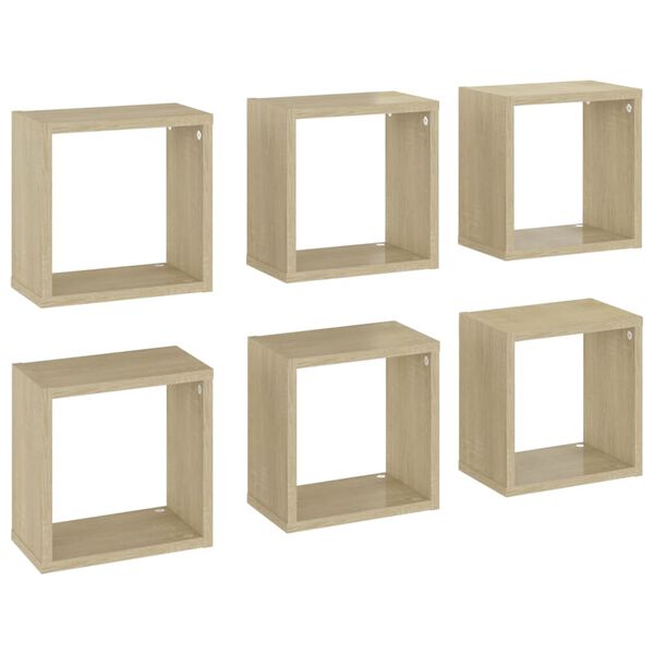 vidaXL Cube Shelf Set of 6 Sonoma oak Engineered wood