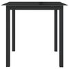vidaXL Garden Table Black Aluminum, Glass Compact Durable Garden Table