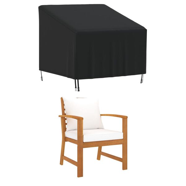 vidaXL Garden Chair Cover Set of 2 Black